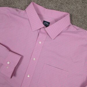 Brooks Brothers Shirt Mens 2XL 18.5 36/37 Pink Plaid Supima Dress Button Up
